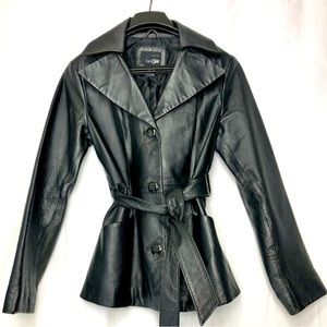 Brand East 5th - Genuine Leather Coat/Jacket- Vintage - Women - Small/ Petite